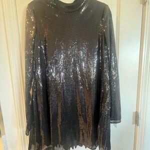 Philosophy di Lorenzo Serafini Black Sequin Midi Dress